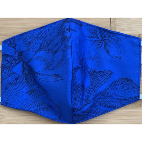 Face Mask Monstera Ceres Royal Blue