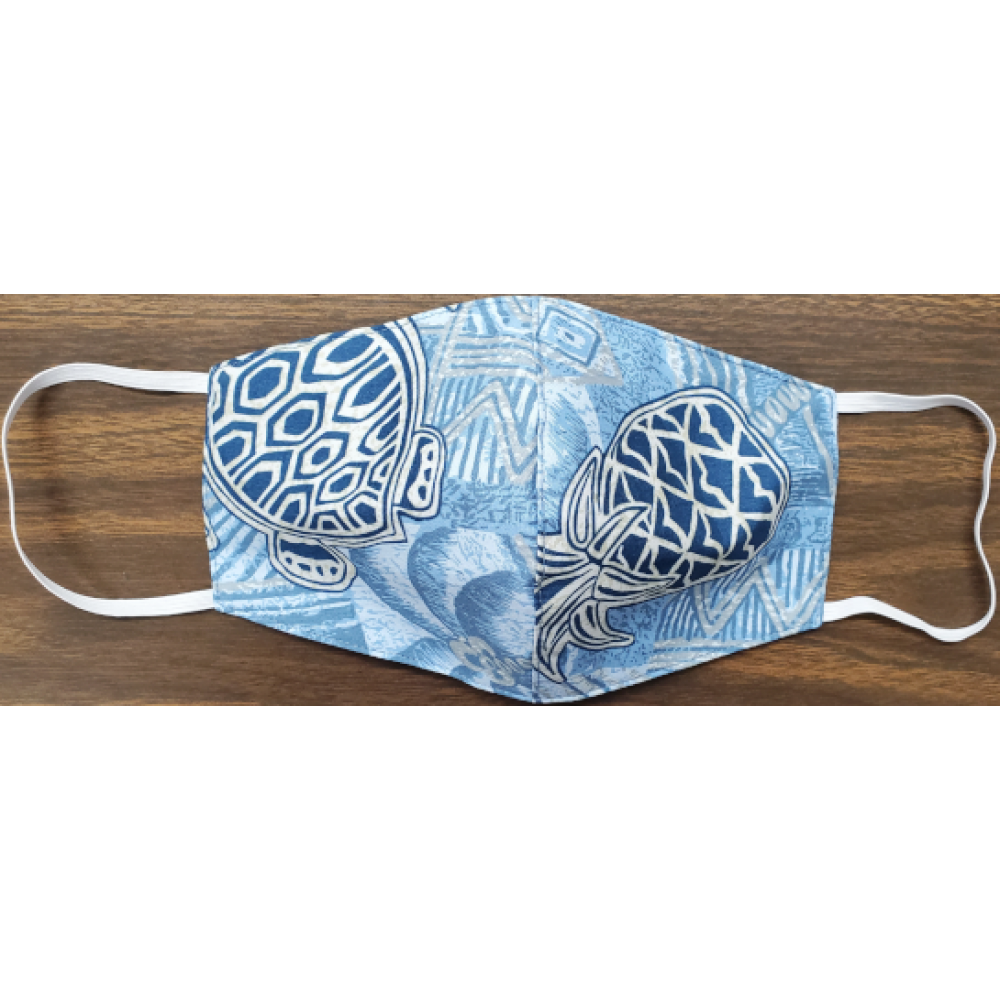Face Mask Turtle Pineapple Blue