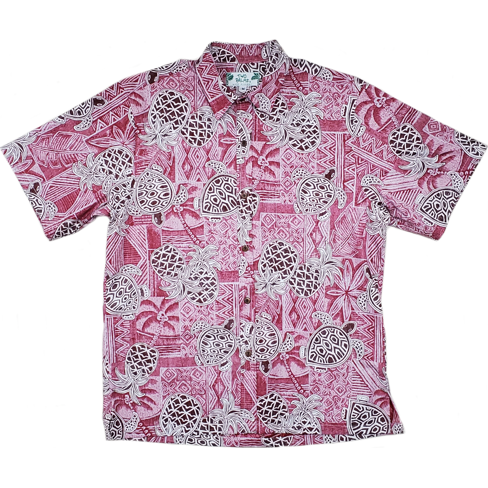 Reverse Print Turtle Pineapple Red